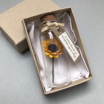 Tiny Sunflower In A Bottle With Personalised Message, 2 of 12