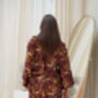 Burgundy Satin Kimono Robe, thumbnail 3 of 5