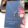 Thank You Teacher Tiny Crescent Moon Serling Silver Bracelet, thumbnail 1 of 10