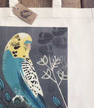 Blue Budgie Tote Bag, 2 of 4