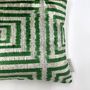 Oblong Velvet Ikat Cushion Green Maze, thumbnail 8 of 8
