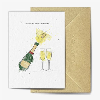 Congratulations Champagne Seed Embedded Card, 2 of 3