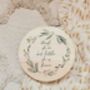 Olive Wreath Wooden Baby Name Plaque, thumbnail 3 of 4