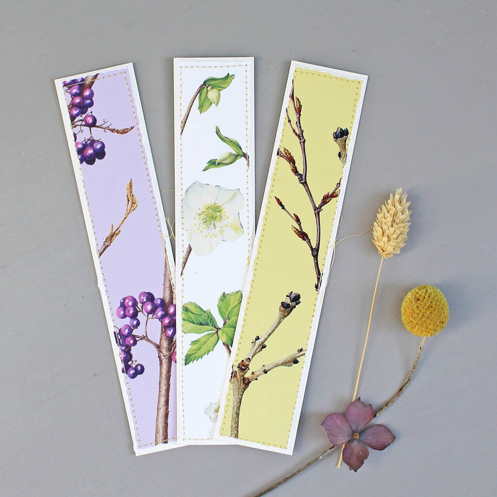 Botanical Bookmarks With Winter Illustrations, 1 of 5
