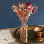 Brights Dried Flower Bouquet With Glass Vase, thumbnail 1 of 5