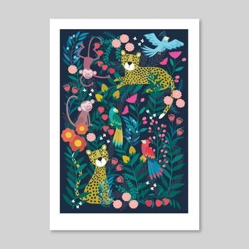 Illustrated Jungle' A4 Art Print, 3 of 5