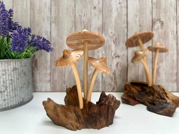 Handmade Wooden Mushroom Ornament Natural Decor And Gift, 10 of 10