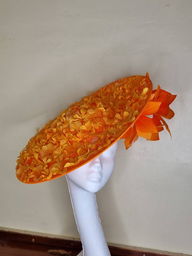 Orange Petals And Swarovski Elements Hat, 1 of 4