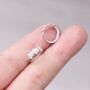 Silver Floral Half Hoop Earrings, thumbnail 1 of 8