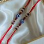 Red Sandalwood Evil Eye Zircon Rakhi For Raksha Bandha, thumbnail 2 of 5