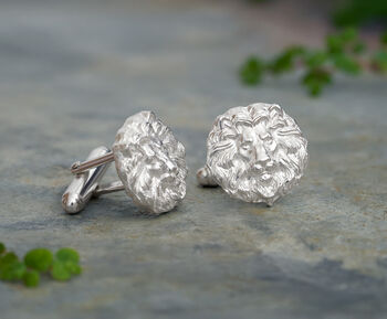 Lion Cufflinks In Sterling Silver, 2 of 2