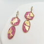 Pink And Gold Foil Geometric Statement Earrings, thumbnail 5 of 9