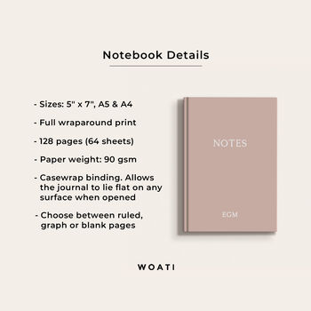 Minimal Personalized Initials Notebook, 7 of 9