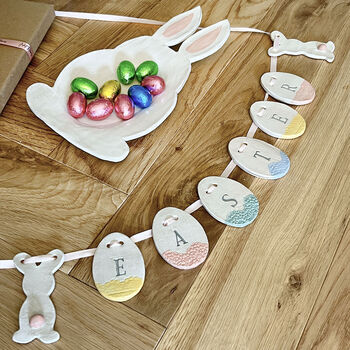 Happy Easter Ceramic Bunny Bunting, 6 of 8