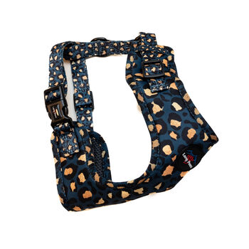 Long Paws Funk The Dog Harness Leopard Green And Gold, 2 of 6
