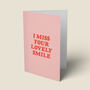 'I Miss Your Lovely Smile' Card, thumbnail 1 of 4