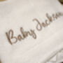 Personalised Knitted Baby Blanket In Cloud White, thumbnail 4 of 4