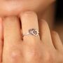 Sterling Silver Dotted Double Heart Ring, thumbnail 6 of 7