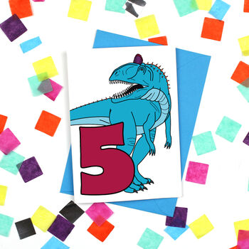 Number Five Dinosaur Card And Badge Set, 4 of 4