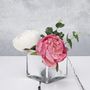 Artificial Peony Bouquet In Mirrored Vase, thumbnail 1 of 6