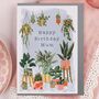 Blue Happy Birthday Mum Card With Houseplants, thumbnail 1 of 2