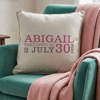 Personalised 30th Birthday Cushion, 4 of 8