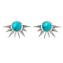 Total Eclipse Turquoise Silver Stud Earrings, thumbnail 3 of 7