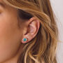 Maya Turquoise Stud Earrings Silver Or Gold Plated, thumbnail 3 of 12
