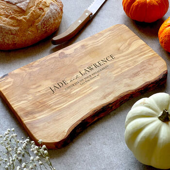 Personalised Olive Wood Platter Gift For Couples, 3 of 9