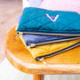 Personalised Quilted Velvet Make Up Bag Or Wash Bag, thumbnail 2 of 7