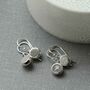 Sterling Silver Engravable Round Dangly Earrings, thumbnail 3 of 5