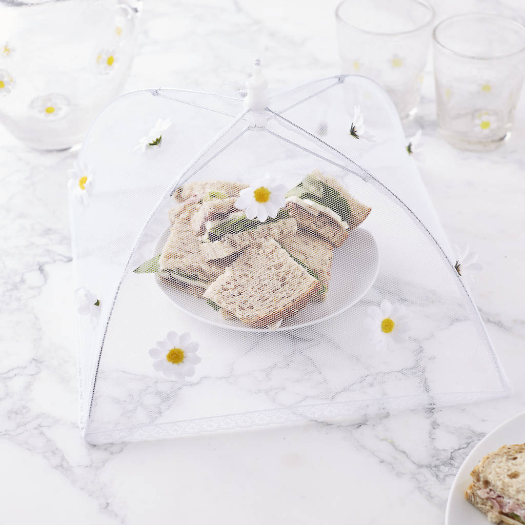 white daisy food cover by the contemporary home