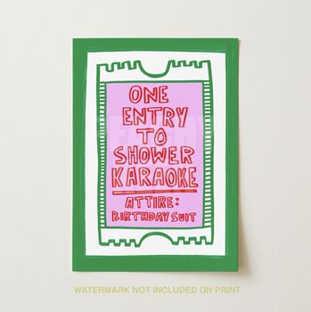 Shower Karaoke Bathroom Art Print, 2 of 2