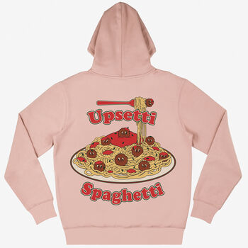 Upsetti Spaghetti Unisex Peach Hoodie, 4 of 6