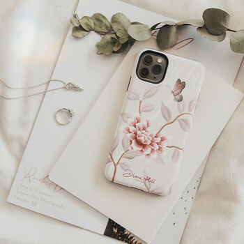 Pastel Pink Floral Chinoiserie Phone Case, 6 of 12