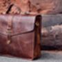 Handcrafted Men's Leather Laptop Bag Personalised Gift, thumbnail 5 of 12