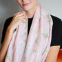 White Daisy Blossom Soft Pink Scarf, thumbnail 1 of 7