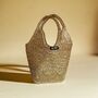 Metallic Raffia Crochet Tote Bag, thumbnail 4 of 7