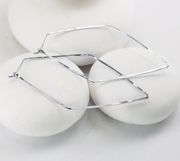 Diamond Hoop Earrings In Sterling Silver, 2 of 4