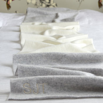 Personalised Oversize Pure Cashmere Two Colour Scarf, 3 of 6