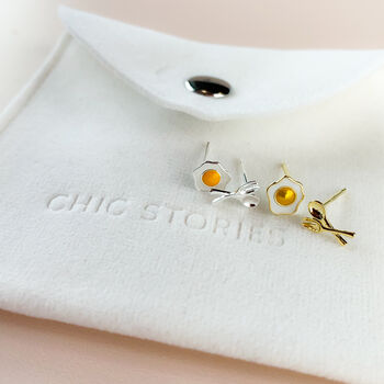 Sterling Silver Fried Egg And Spoon Earrings, 4 of 5