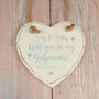 Will You Be My Godparent White Wooden Hanging Heart, thumbnail 1 of 3