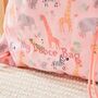 Personalised Pink Safari Print Drawstring Bag, thumbnail 7 of 8