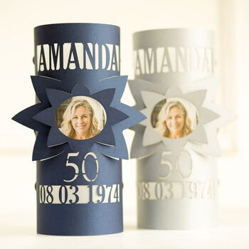 40th Birthday Lantern Photo Centrepiece Personalised, 9 of 12