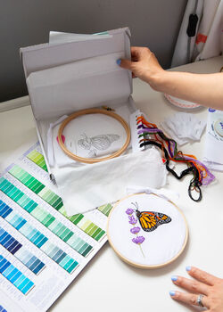 Cherry Blossom And Long Tailed Tit Embroidery Kit, 9 of 9