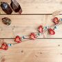 Hand Painted Red Yellow Hanging Heart Bells Wind Chime, thumbnail 10 of 12