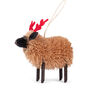 Christmas Bristle Sheep Decoration, 10cm, thumbnail 2 of 2