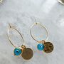 Hammered Coin Thin Hoop Earrings, thumbnail 7 of 9