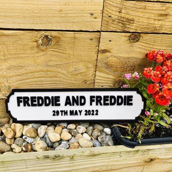 Personalised Civil Ceremony Name Wooden Double Roadsign, 7 of 8