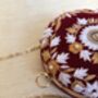 Maroon Floral Velvet Round Clutch, thumbnail 6 of 6